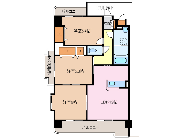 伊勢市御薗町上條のマンションの間取り