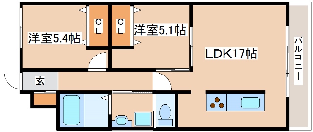 【明石市東野町のマンションの間取り】