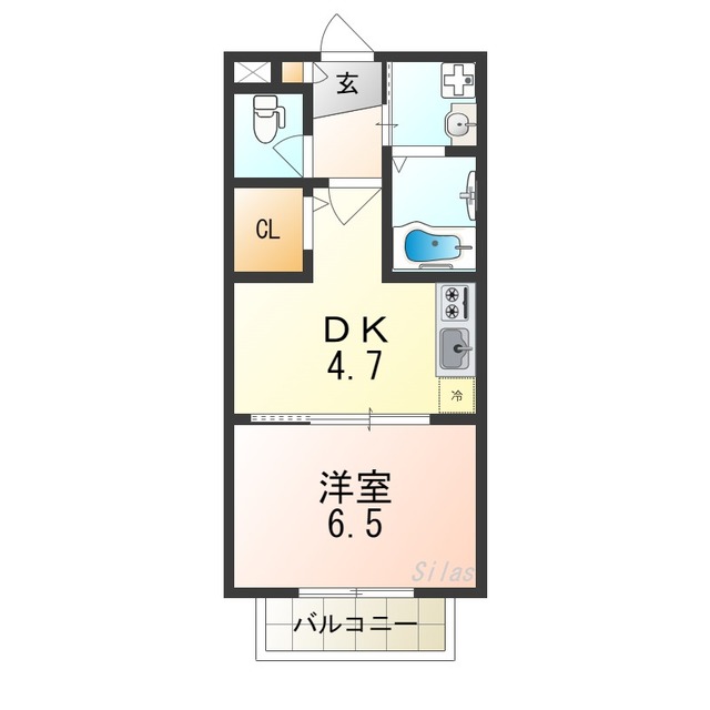 堺市北区長曽根町のアパートの間取り