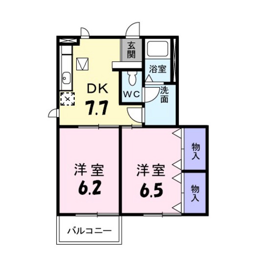 広島市佐伯区五日市町大字上河内のアパートの間取り