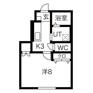 ワンリッチ上野町Aの間取り