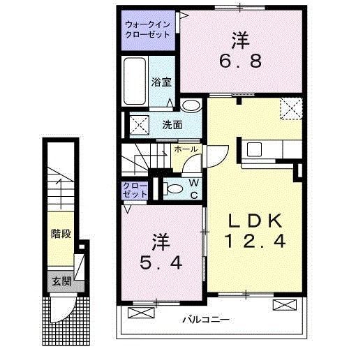 龍ケ崎市藤ケ丘のアパートの間取り