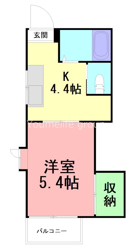 藤沢市弥勒寺のアパートの間取り