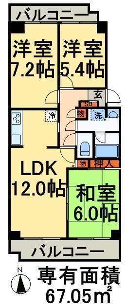 コンフォリア竹ノ塚ウエストの間取り