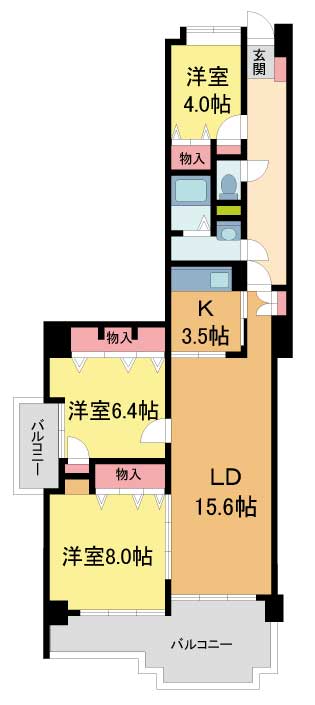 川西市栄町のマンションの間取り