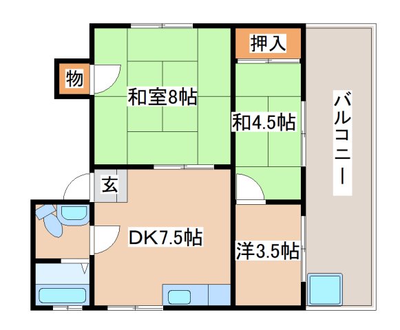 トマダハイツの間取り