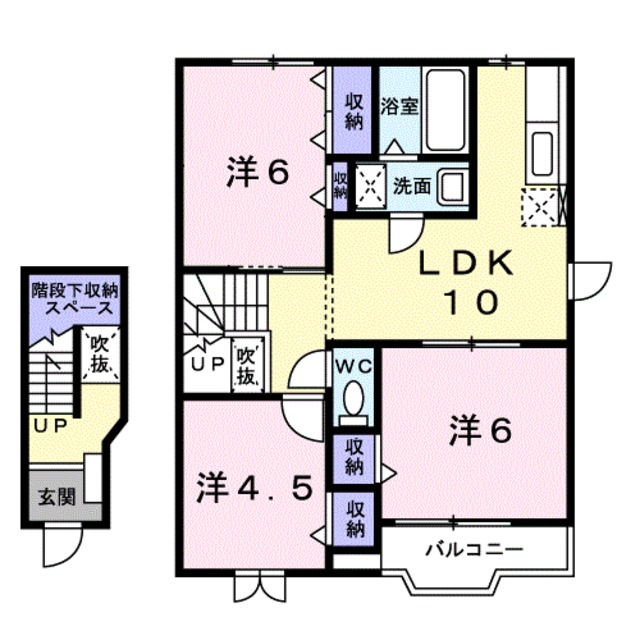 和歌山市古屋のアパートの間取り