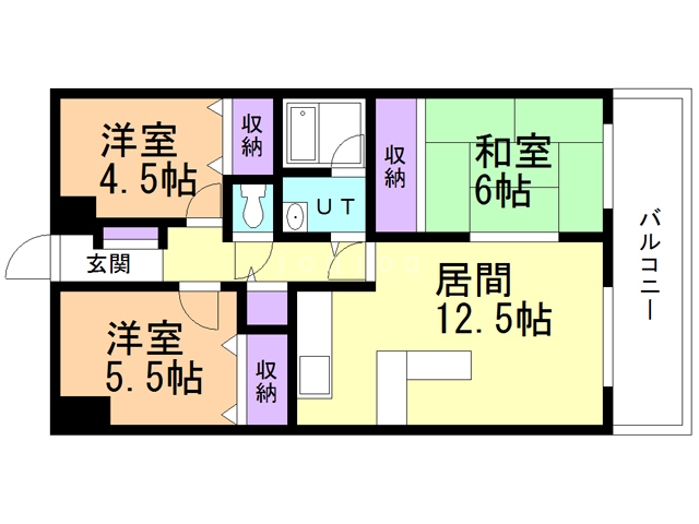 朝日プラザ若松広路の間取り