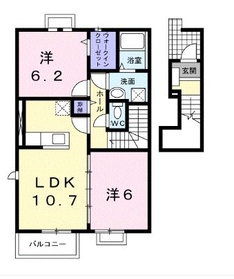 さぬき市長尾西のアパートの間取り