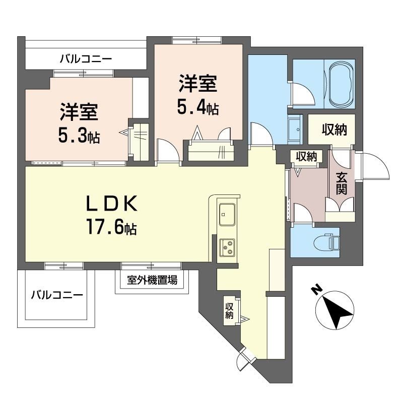 国立市東のマンションの間取り