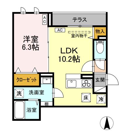 【D-ROOM万願寺の間取り】