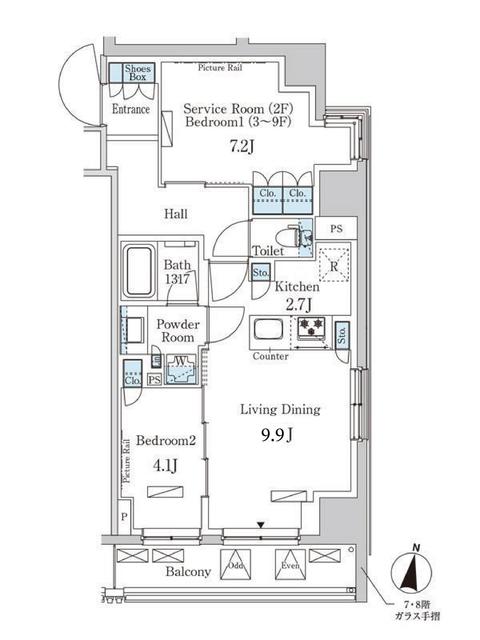 板橋区成増のマンションの間取り