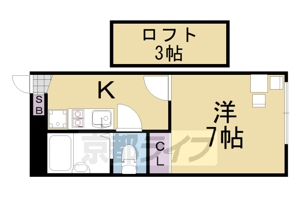 亀岡市篠町馬堀のアパートの間取り