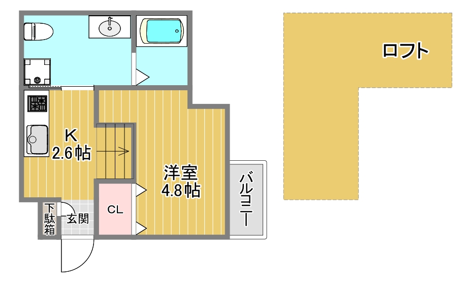 堺市堺区大浜中町のアパートの間取り