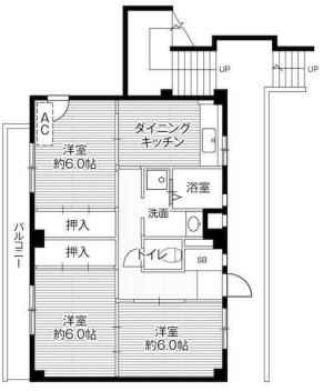 ビレッジハウス川井宿4号棟の間取り