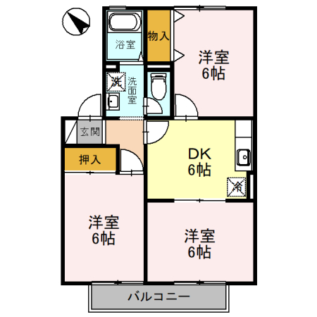 湖南市岩根中央のアパートの間取り