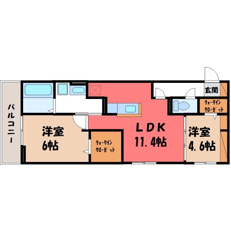 古河市上辺見のアパートの間取り