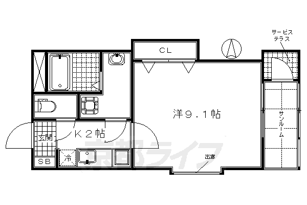 京都市下京区艮町のマンションの間取り