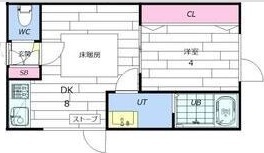 札幌市豊平区西岡五条のアパートの間取り