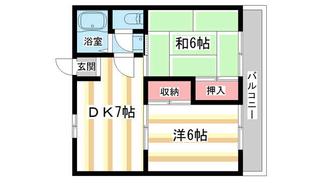 奈良市北永井町のマンションの間取り