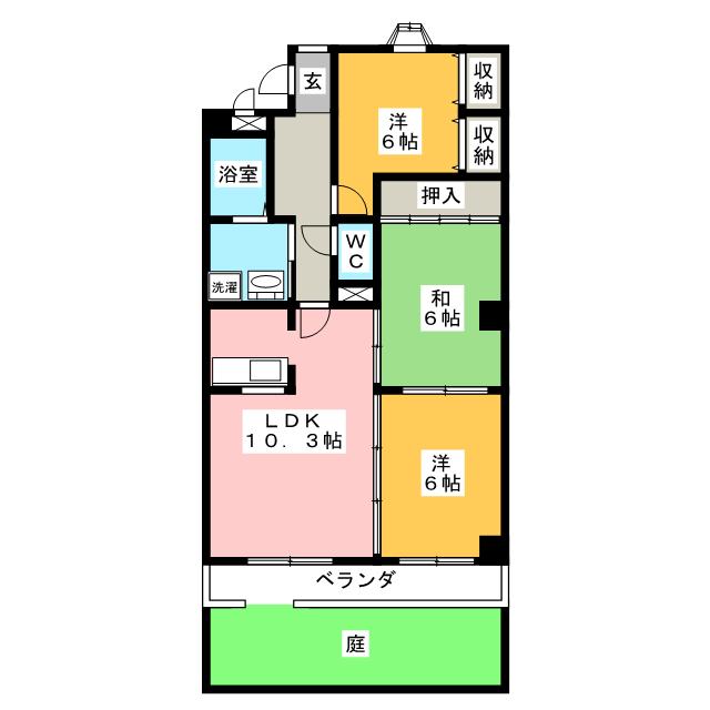 シャトー栗見坂の間取り