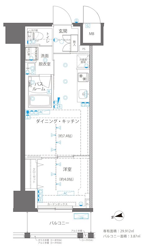 台東区松が谷のマンションの間取り