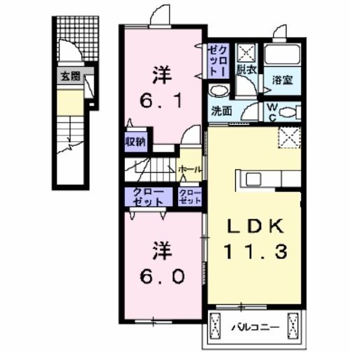 ヴィル　ソレイユ　大日向の間取り