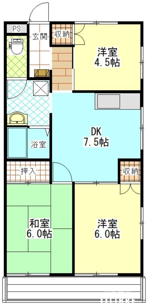 日野市程久保のアパートの間取り