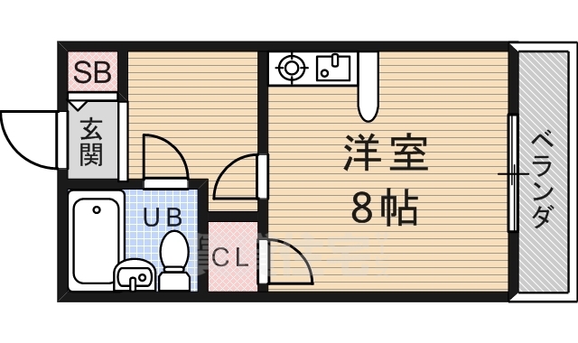 宇治市五ケ庄のマンションの間取り