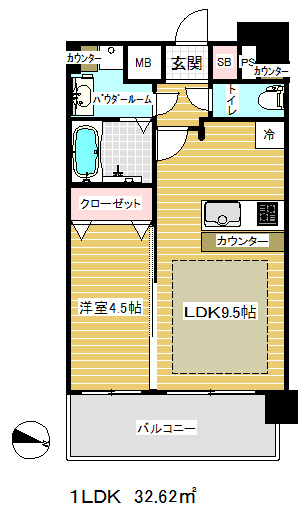 プレサンス三宮東フィールの間取り