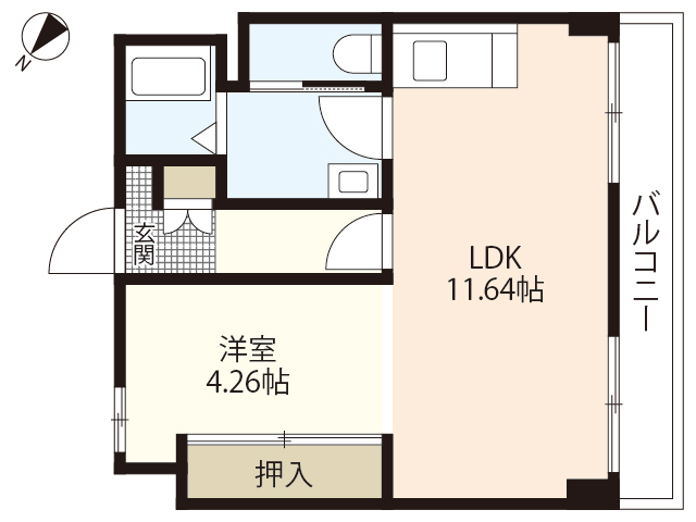 広島市西区庚午中のマンションの間取り