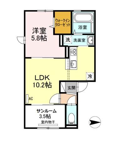 合志市須屋のアパートの間取り