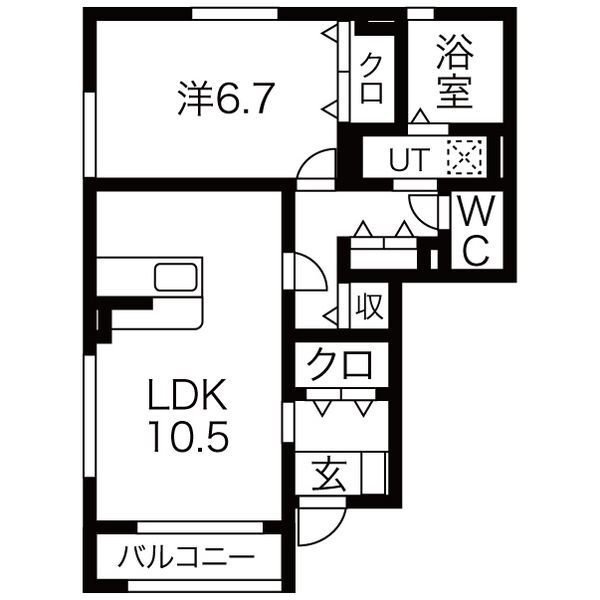 村山市楯岡俵町のアパートの間取り