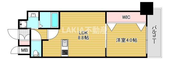 天王寺区烏ヶ辻共同住宅の間取り