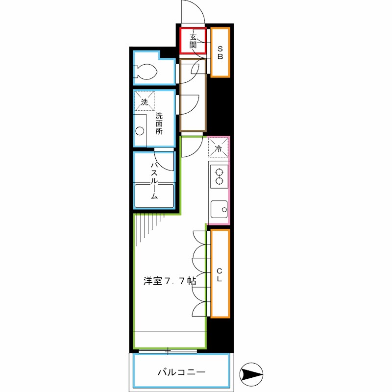 中野区東中野のマンションの間取り