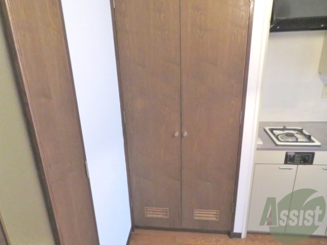 収納　この中は洗濯機置き場です。インテリアに馴染んでいます。