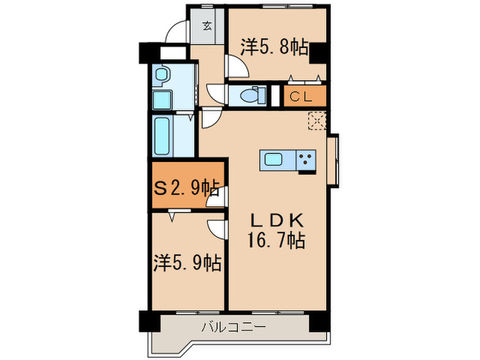 クレッセンド清水ヶ岡の間取り写真
