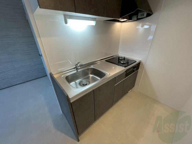 キッチン　キッチンはシックなデザインでした。洗い場も大きい。