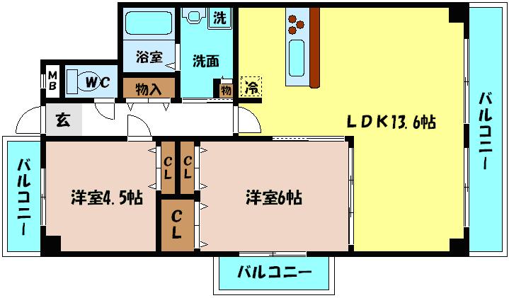 ソルジェンテ高殿の間取り写真