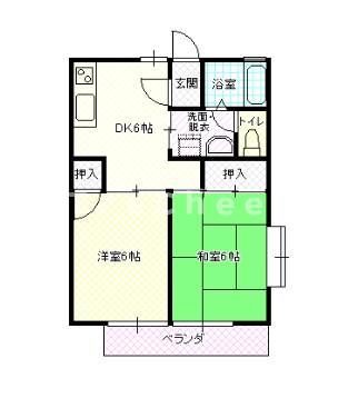 小田急線 狛江駅 徒歩7分 2階建 築35年の間取り写真