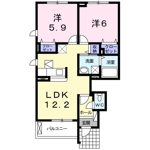 カルム ミニョン Iの間取り写真