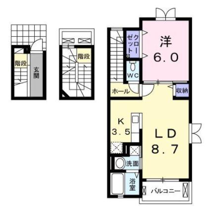 刈谷市松栄町のアパートの間取り