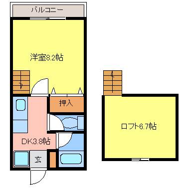 レッドハウス福益Ｂ棟の間取り