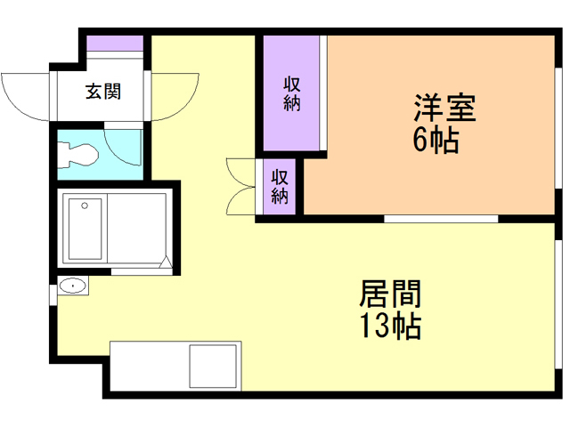 函館市大森町のマンションの間取り