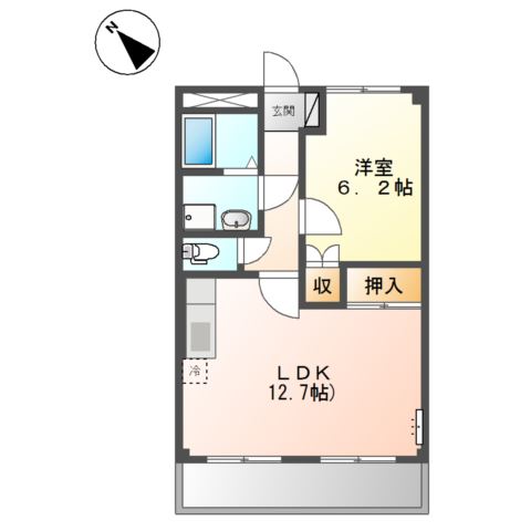 広島県福山市千代田町２（アパート）の賃貸物件の間取り