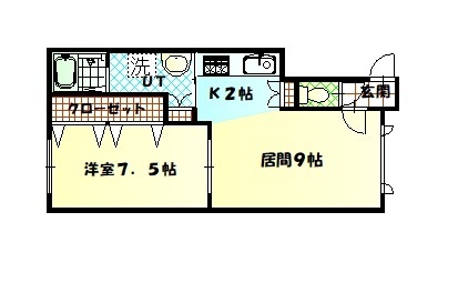 旭川市新星町のアパートの間取り