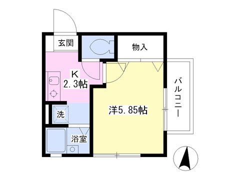 横浜市中区千代崎町のアパートの間取り