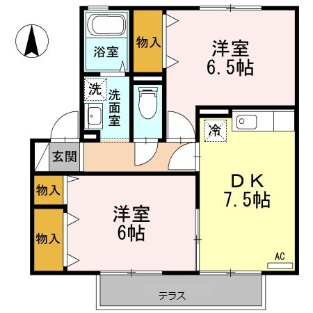 米子市新開のアパートの間取り