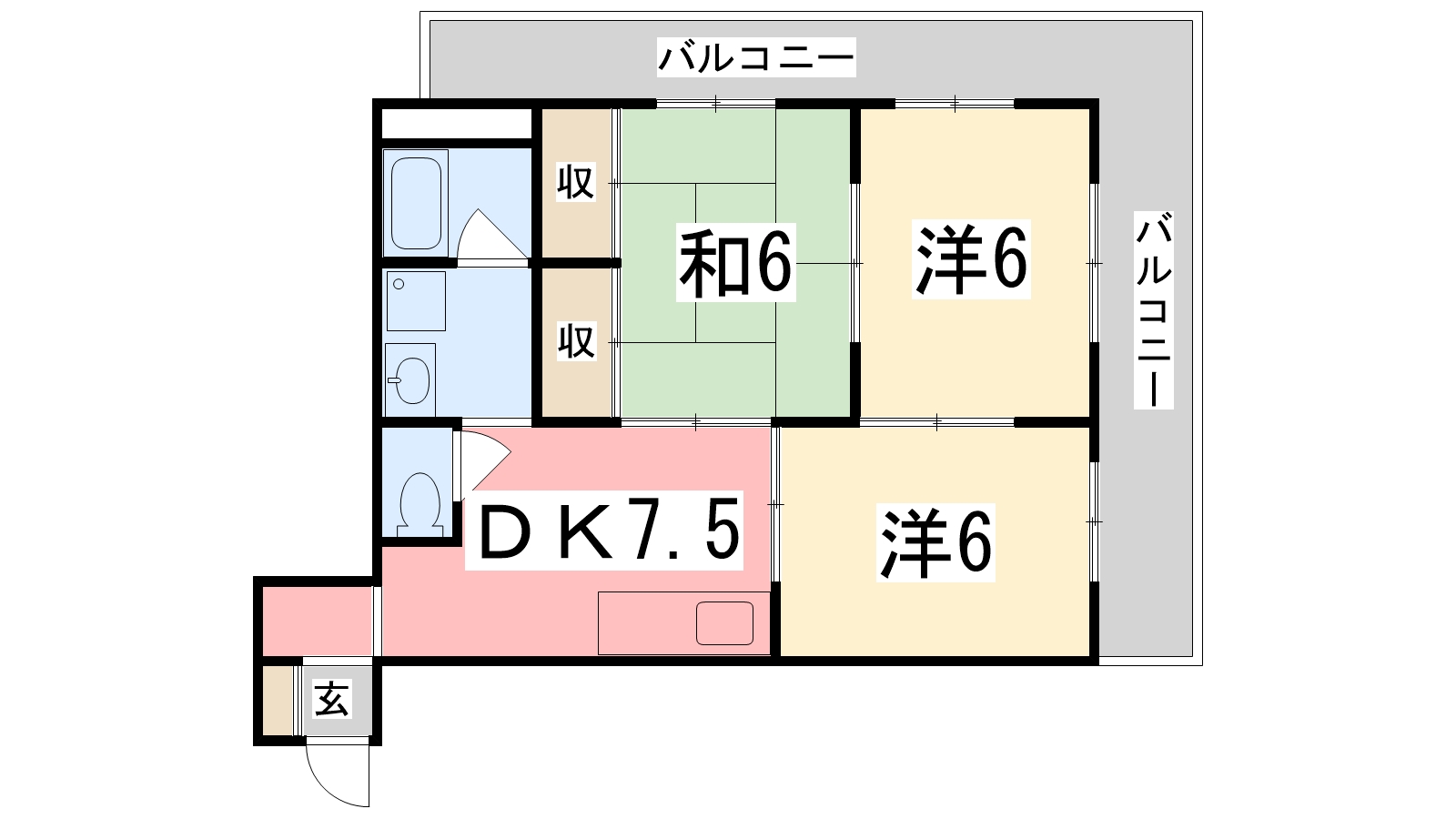 姫路市東延末のマンションの間取り