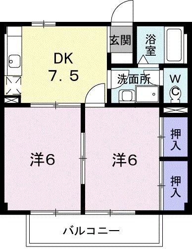 柴田郡大河原町字幸町のアパートの間取り